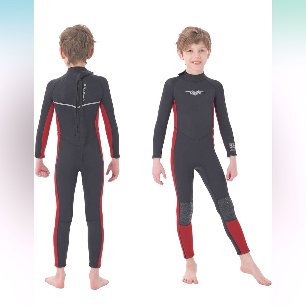Nwot Seaskin Youth Full Wetsuit Sz 12 Black/Red Surf, Swim, Dive, Kayak